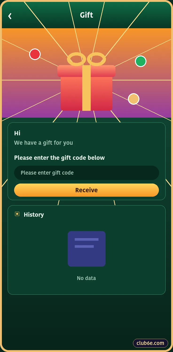 6E Club gift code box