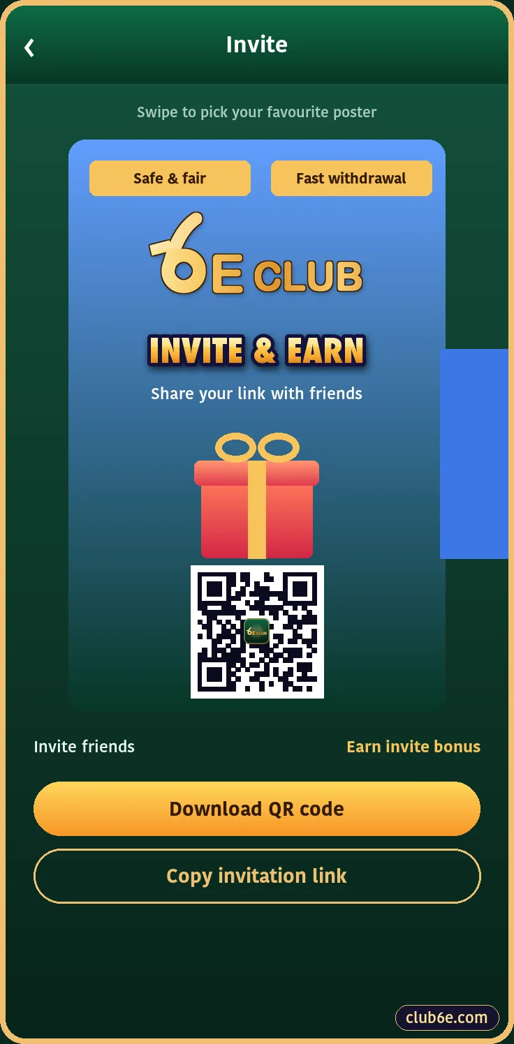 6E Club invite poster