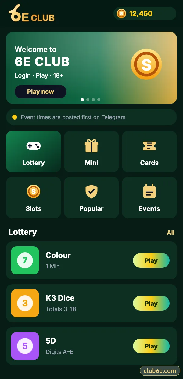 6E Club app lobby